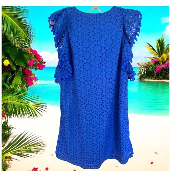 Lilly Pulitzer NWT Astara Dress Baha Blue Neon Sunburst Eyelet Size Small 198.00 - Picture 4 of 8